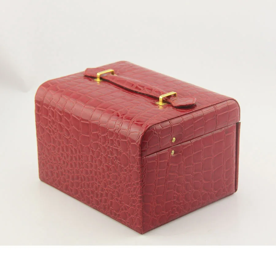leather mdf wood gift box multifunction jewelry storage box case