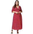 Red Dots Sexy XXL Plus Size Summer Ladies Casual Clothes Women Dress