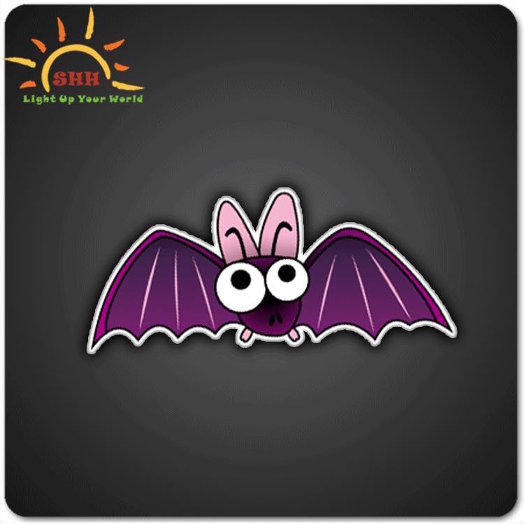 万圣节中国工厂蝙蝠形状 led 徽章