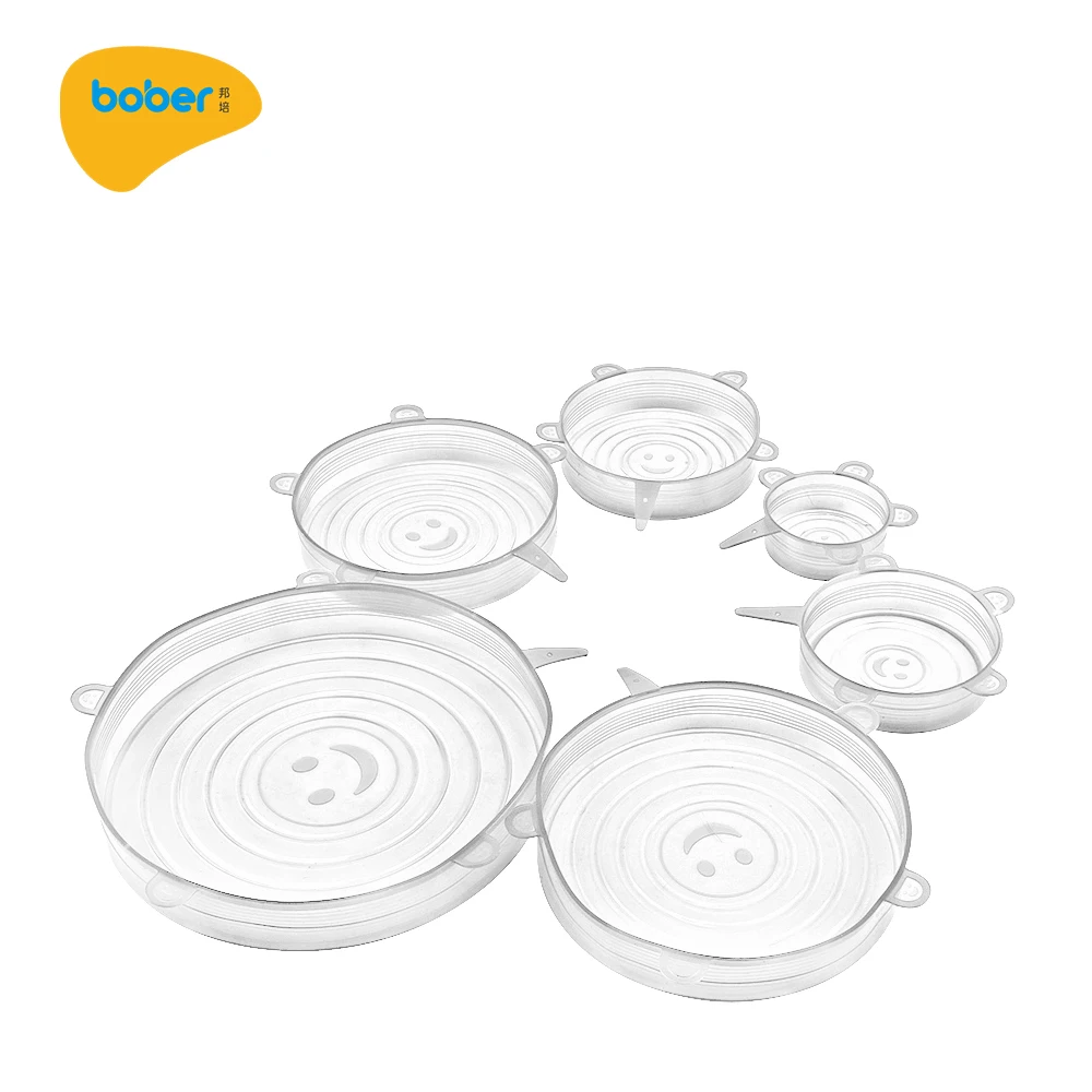 FDA and LFGB Food Reusable bowl cover flexible silicone cup stretch lids 6-pack, Transparent
FDA and LFGB Food Reusable bowl cover flexible silicone cup stretch lids 6-pack, Transparent