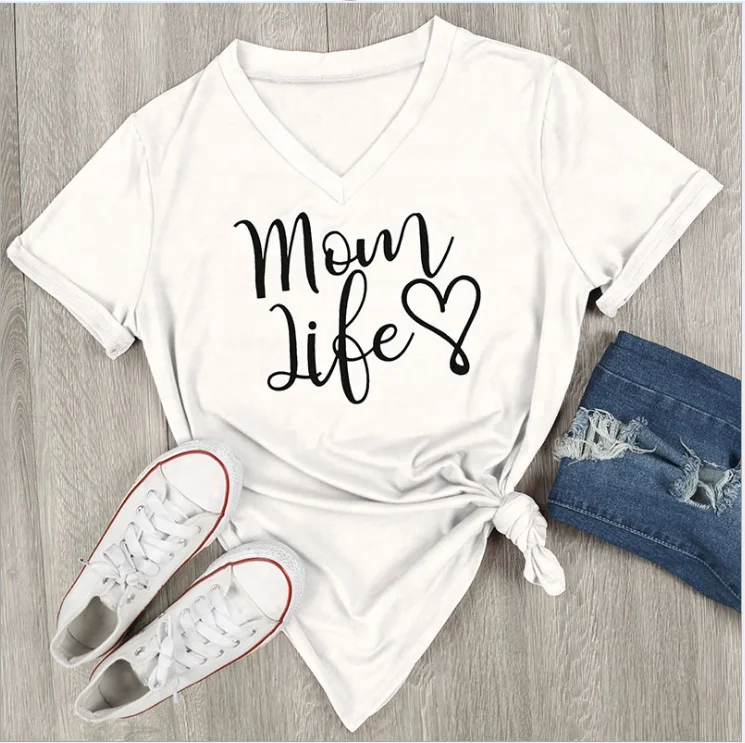C20 Mom life shirts 2018 Summer Casual T Shirt Female Tee Loose Tops Fashion Women T-Shirts Mom Life Letter Printed V-Neck Short
C20 Mom life shirts 2018 Summer Casual T Shirt Female Tee Loose Tops Fashion Women T-Shirts Mom Life Letter Printed V-Neck Short