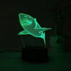 3D Illusion Lamp Acrylic Mini Shark Night Light Color Changing LED Table Lamp For Room Decorative