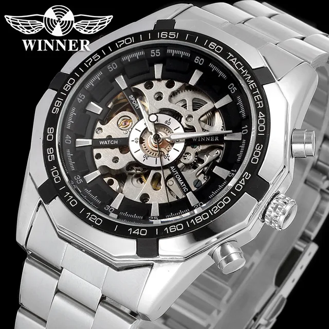WINNER Fashion Sport Watch Top Luxury Brand High Quality Gold Skeleton Full Stainless Steel Cheap Automatic Mechanical Watch, 6 colors
WINNER Fashion Sport Watch Top Luxury Brand High Quality Gold Skeleton Full Stainless Steel Cheap Automatic Mechanical Watch, 6 colors
