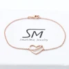 2019 Baby Gift Pure 925 Silver Heart Shaped Rose Gold Plated Bangle Charm Bracelet