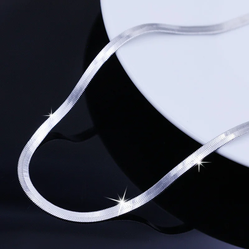 Silver Necklace The Short Blade Necklace of Clavicle Silver Accessories Jewelry The Snake Flat Chain Free Shipping 4mm silver sn
Silver Necklace The Short Blade Necklace of Clavicle Silver Accessories Jewelry The Snake Flat Chain Free Shipping 4mm silver sn