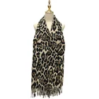 New Fashion Designer Winter Warm Leopard Printed Polyester Women Scarf