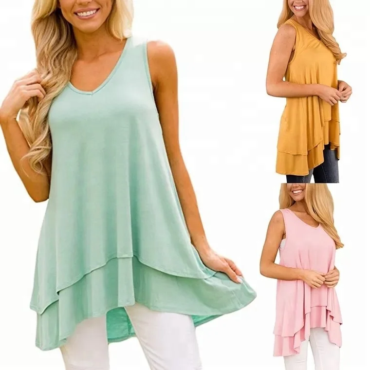 MS-257 2018 Summer casual loose Tank Back V-neck design ruffle Comfortable women's clothing wholesale, 7 colors
MS-257 2018 Summer casual loose Tank Back V-neck design ruffle Comfortable women's clothing wholesale, 7 colors
