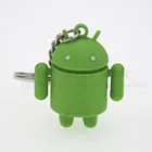 Custom Android pattern soft pvc rubber silicone key chain lovely key ring for attached presents