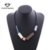 Fashionable jewelry simple wooden lady wax thread pendant
