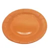 Wholesale Stocked Various Color Orange Disposable Paper Party Plate Factory For Birthday Small MOQ Paper Plate Forming