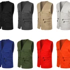 Vest Work Vest Custom Utility Reporter Multi Pocket Fishing Mens Solid Color Work Uniform Safety Denim Knit Cargo Vest