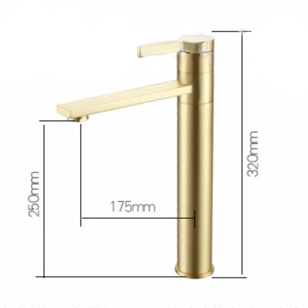 Brass Brushed Gold Hot And Cold Faucet Basin Water Taps