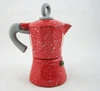 Espresso Coffee Maker 1 / 3 / 6 Cups Red Aluminum Coffee Machine