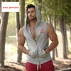 MS-2623 Fitted GYM Muscle Hooded Custom Printing Sleeveless Hoodies Vest Cheap Wholesale