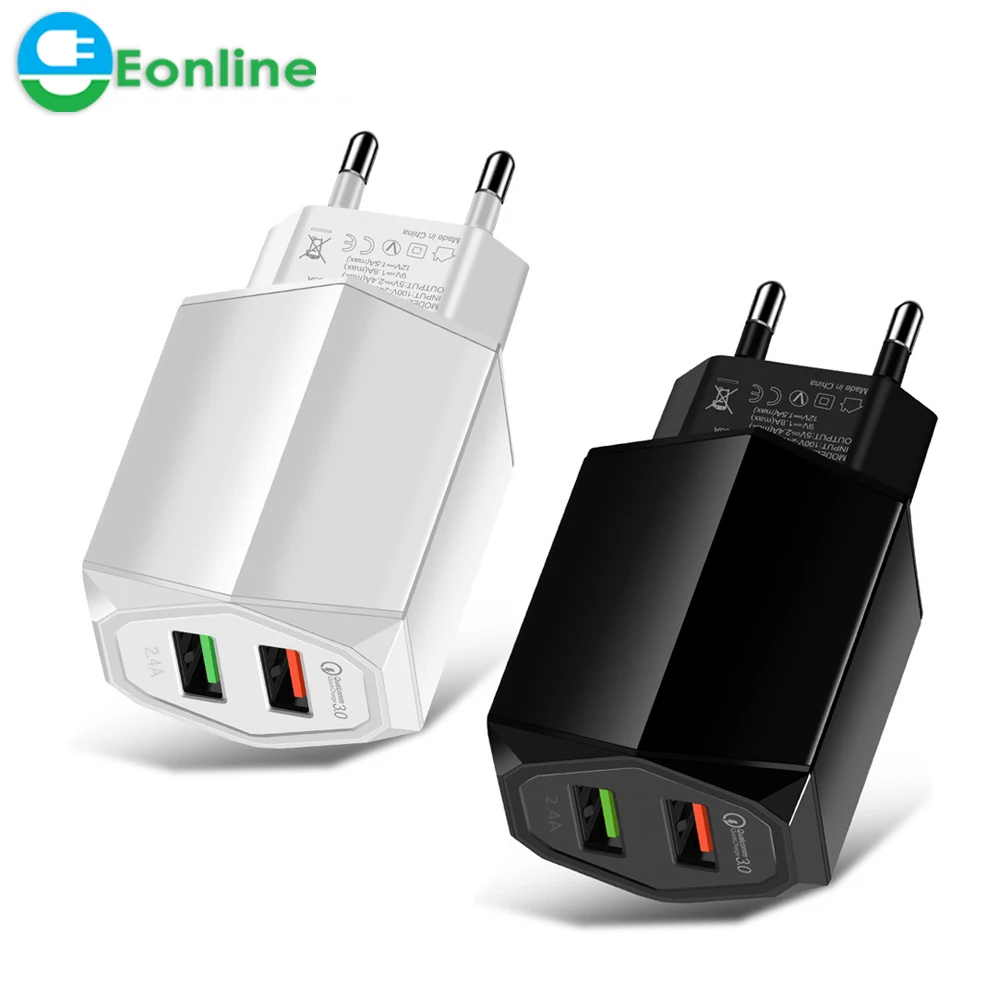 QC 3.0 FAST CHARGER Dual USB Travel Wall Charger Adapter 5W 10W Portable Smart Mobile Phone, White / black
QC 3.0 FAST CHARGER Dual USB Travel Wall Charger Adapter 5W 10W Portable Smart Mobile Phone, White / black