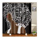 Better Design Black Girl Magic Water Proof Shower Curtain Fabric, African American Women Bath Curtain