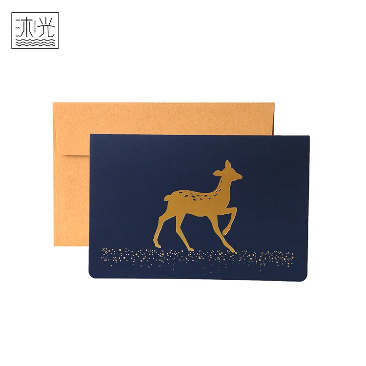 Китайский производитель пользовательский дизайн оленей изображения Рождество открытка, поздравительная открытка