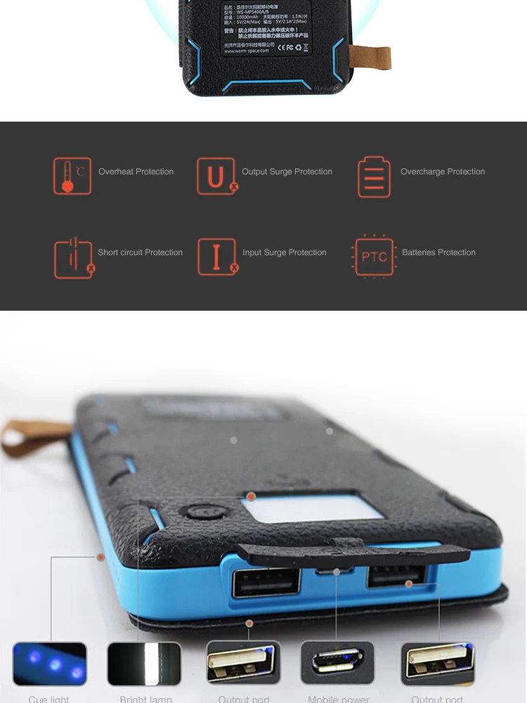 Top degree quality & standard 5 pieces Led indicators 10000mah solar charger power banks - ANKUX.COM