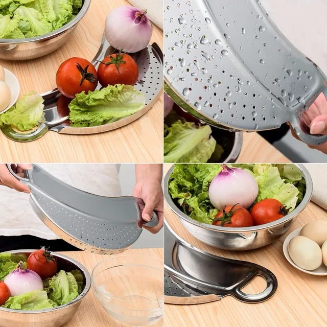 Stainless Stainless Spaghetti Pot Strainer Food Sieve,Vegetables Pasta  Drainer Colander Fits All Pots Up To 10 Inches