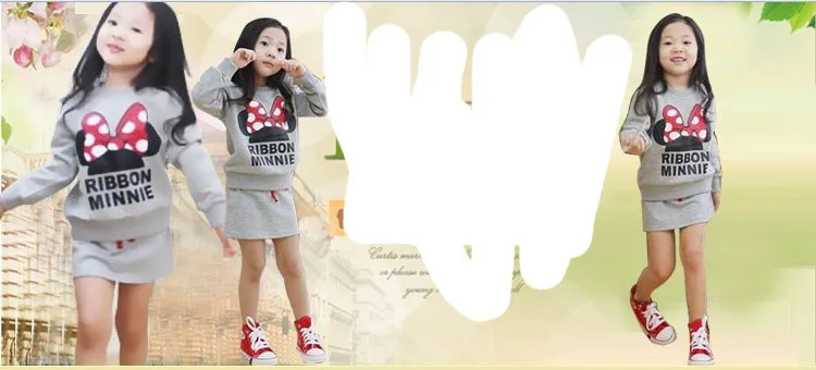 minnie kids clothes girls clothing sets baby girl cartoon t-shirt+ skirt 2pcs set ropa mujer ensemble fille meisjes kleding