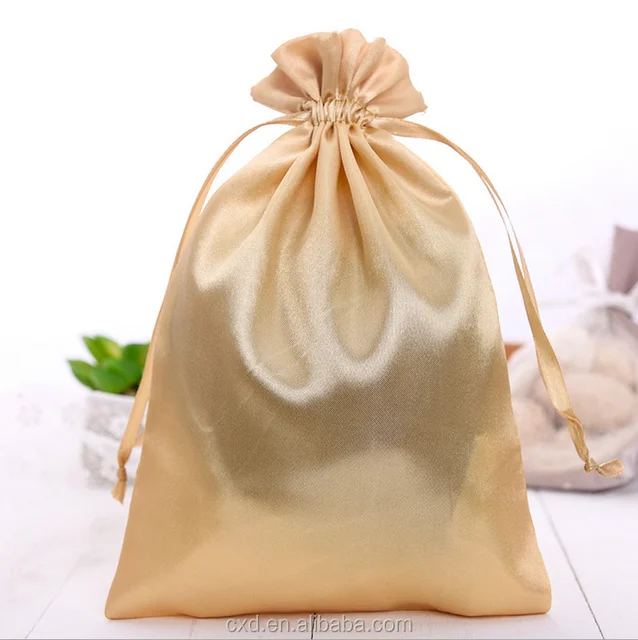 bag with logo print jewelry drawstring satin gift pouch bag