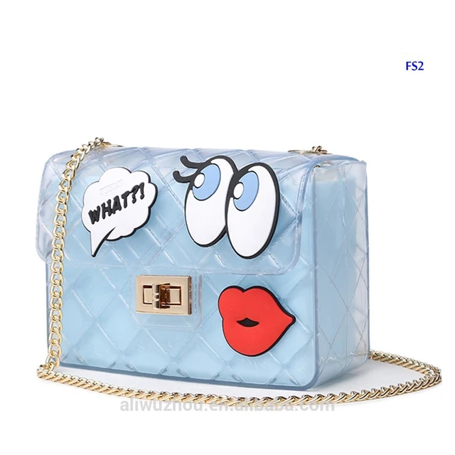 new korean style candy-colored beach bags jelly crystal tote bag