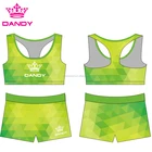 wholesales design custom sublimated sexy women Cheerleading Crop Tops and shorts