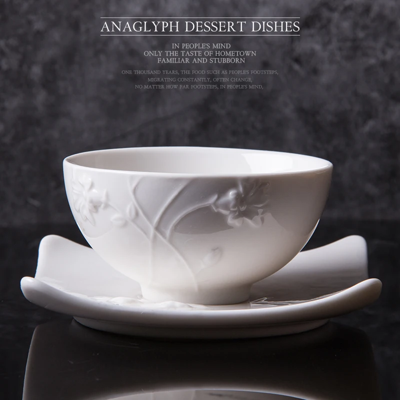 High quality factory stocked mugs white under glazed coffee/tea/milk porcelain relief cup with tray
High quality factory stocked mugs white under glazed coffee/tea/milk porcelain relief cup with tray