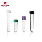 PS material lab 10ml flat bottom test tube with screw cap