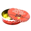 Christmas Lucky Round Shape Candy Chocolate Cookie Metal Packing Gift Tins Can Box For Sale