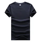 High quality short sleeve round blank men custom print black t shirt