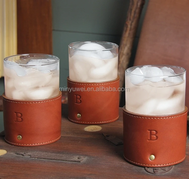 Fashion handmade tanned leather glasses/coffee/beverage holders embossed with initials heat resistance, Brown or other colors
Fashion handmade tanned leather glasses/coffee/beverage holders embossed with initials heat resistance, Brown or other colors