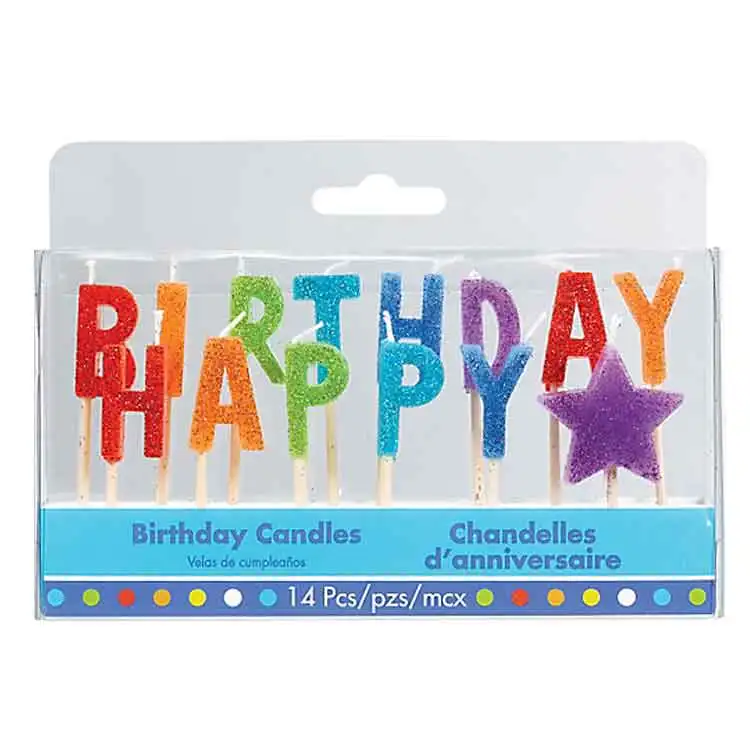 hot selling letter happy birthday party candles pack