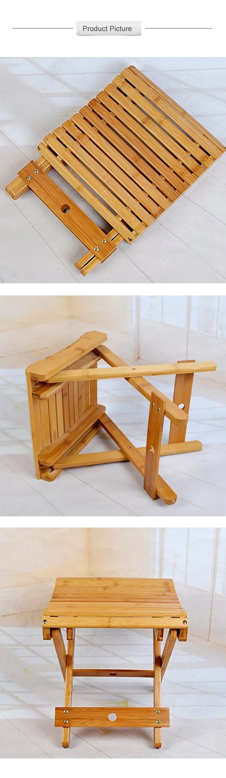 natural bamboo folding stool for shaving shower foot rest