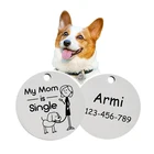 Personalized pattern small pet dog ID tag custom stainless steel metal dog tag