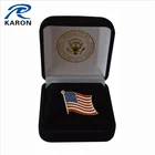 quality wholesale die casting metal lapel pin flags with gift box