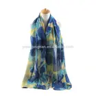 Beautiful Ladies Fingerprint Flower Printing Voile Shawls Scarf