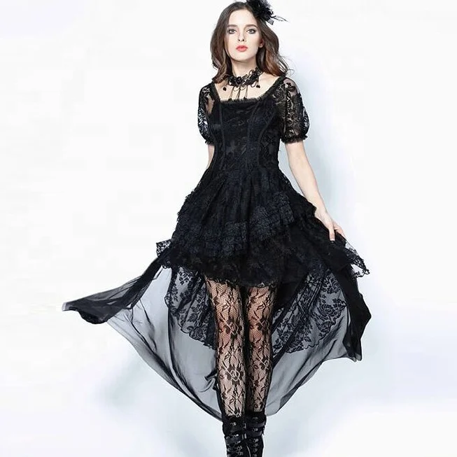 China factory direct sale low MOQ women DW129 Gothic lolita puff sleeves lace tail dress
China factory direct sale low MOQ women DW129 Gothic lolita puff sleeves lace tail dress