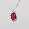 India popular red jade pendant 925 sterling silver rhodium style
