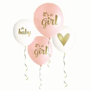 baby shower balloon with gold glitter its a girl its a boy oh