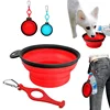 Customize logo silicone waterproof travel folding pet water bowl portable collapsible dog bowl