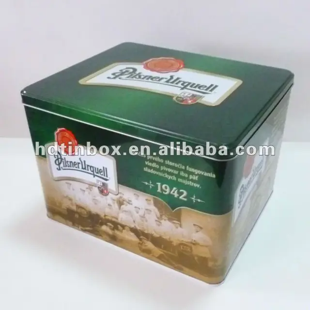 colorful empty gift tin box