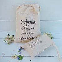 sell cotton gift cloth promotional canvas favor bags for wedding
