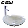 Handicraft Fiberglass Irregular Shape Glass Bowl Toilet Decorative Shell Vessel Sink