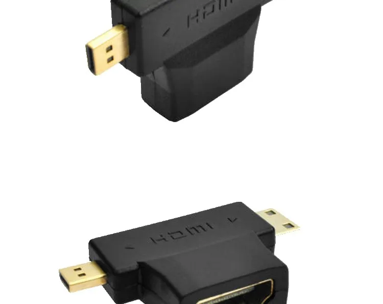 Wholesale 2 in 1 HDMI Female to Mini and micro HDMI Male Converter micro to mini hdmi output audio Adapter - ANKUX.COM