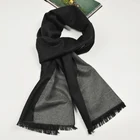 Simple and elegant black grey classic design 100% viscose scarf for men's ladies