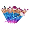 Custom Logo 20 Pcs professional Diamond colorful Beauty Makeup Brushes