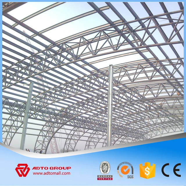 new arrival steel frame grid structure arch roofing truss large