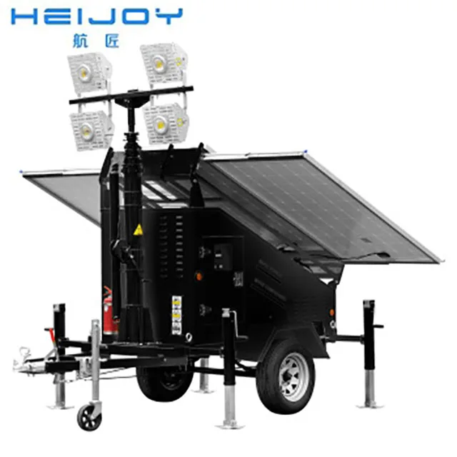 HEIJOY-BST-17Trailer نوع المحمول للبيع منتجات جديدة ساخنة برج إضاءة الطاقة الشمسية في أنظمة الطاقة الخضراء