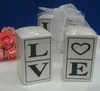 Free ship Ywbeyond ceramic spice jar cruet set LOVE salt pepper shaker Indian wedding anniversary gifts idea